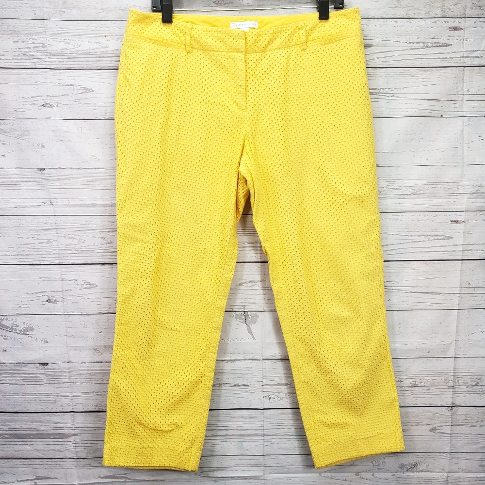 New York & Company Capri Eyelet Yellow 8